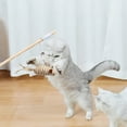 thumbnail image 5 of SPOORYYO Interactive Cat Toy, Cat Teaser Wand with Feathers, Bell & Elastic Rope, Durable Wooden Handle Kitten Toys for Indoor Cats to Stimulate Hunting Instinct, 5 of 6