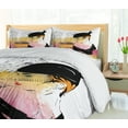 thumbnail image 5 of Ambesonne Fashion Duvet Cover Sets, Retro Lady Sketch Art, 2-King, Orange Black Pink, 5 of 7