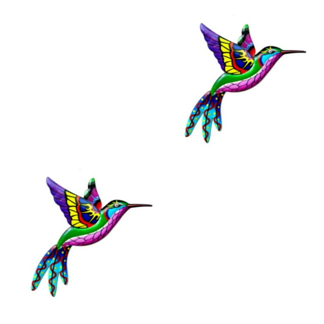 Colgante de pared de colibrí Yuarrent de hierro forjado 2Conjunto Rosa