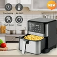 thumbnail image 5 of PRIJESSE 8QT Digital Air Fryer, 1500W Electric Air Fryer Toaster Oven Oil Free Multifunction Air Fry with 60 Minute Timer for Baking and 10 Preset Programs, Stainless Steel Accents, 5 of 7