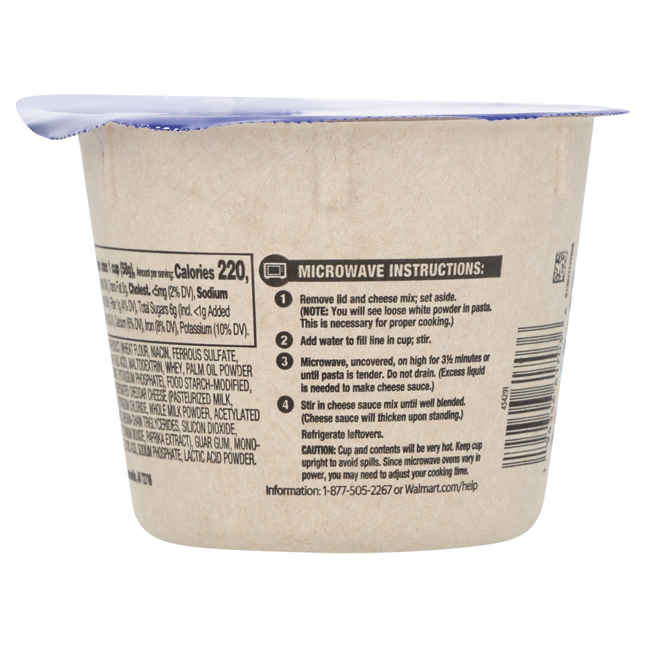 (12 pack) Great Value Original Macaroni & Cheese Microwavable Cup, 2.05 oz