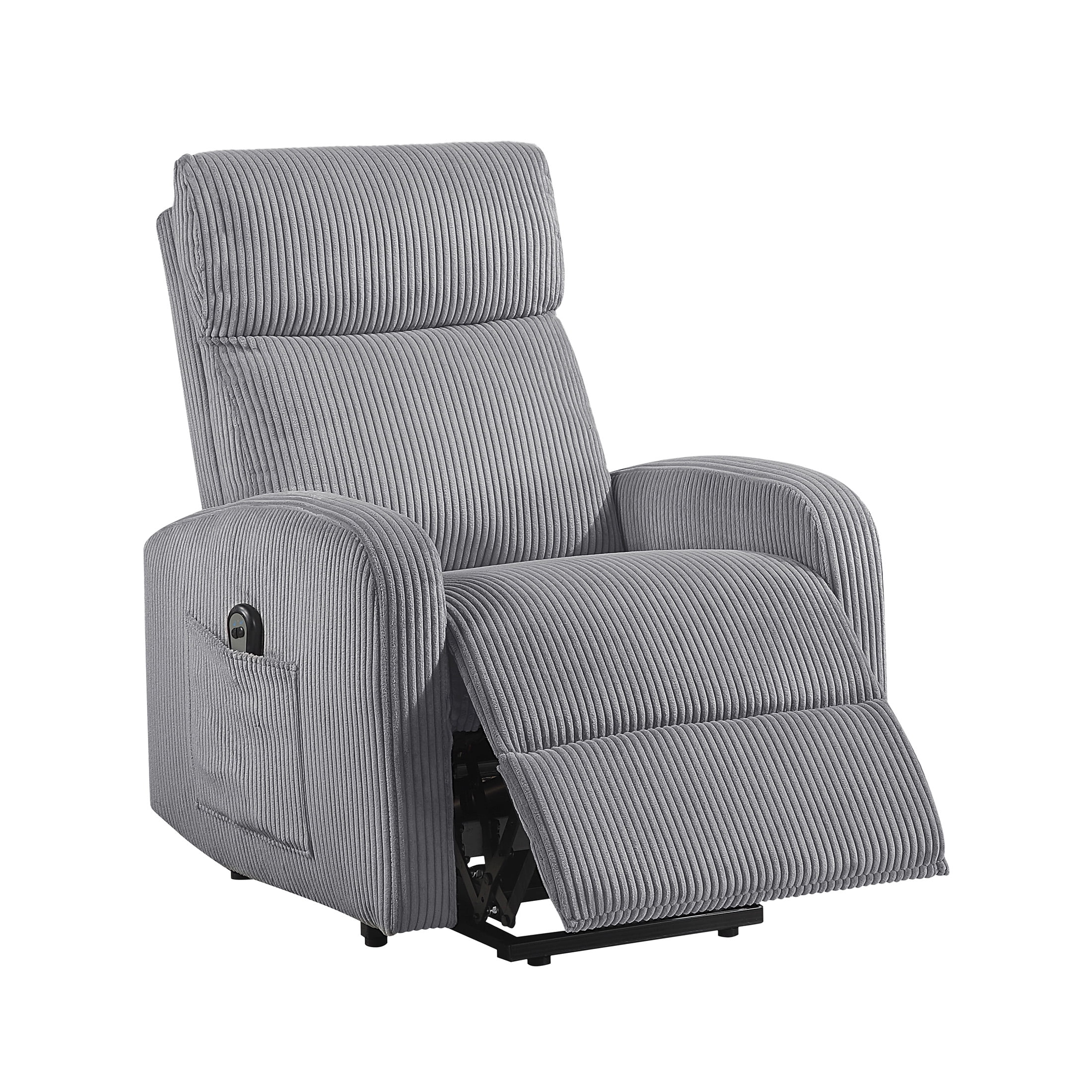 OakvillePark Niven Corduroy Power Lift Chair, Dark Gray