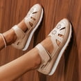 thumbnail image 3 of Women's Gladiator Fisherman Sandals Closed Toe Hollow Out Mary Jane Flat Shoes Breathable Casual Beach Shoes Beige Size 9, 3 of 8