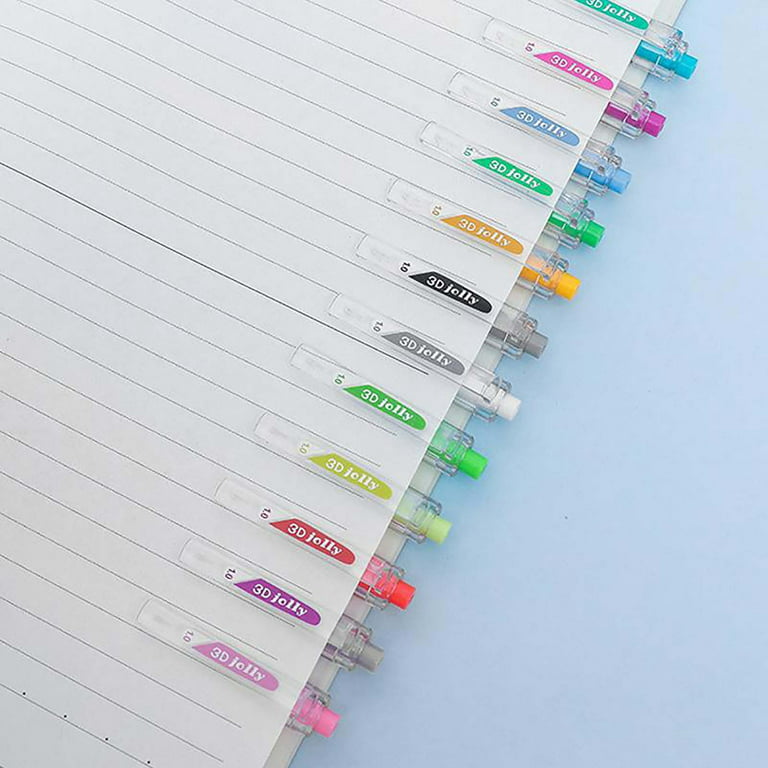 DTBPRQ Gel Pens, Colored Pencils 3D Jelly Pen,12 Colors 3D  Three-Dimensional Jelly Pen 1.0mm Painting Set Color Graffiti Marker Pen  Press Hand Marker 10ml Cute Pens Paint Brushes 
