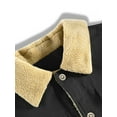 thumbnail image 6 of Fexilor Men's Winter Cotton Sherpa-Lined Jacket, Casual Trucker Outerwear with Flap Pockets, 6 of 11