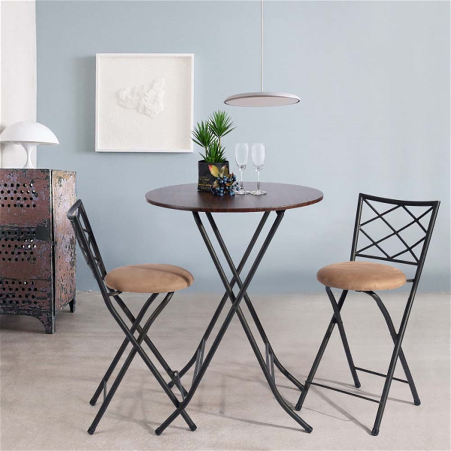 Kepooman Wooden Round Table and 2 Chairs Set – Kids Furniture for Playroom, Walnut Color Kepooman Wooden Round Table and 2 Chairs Set – Kids Furniture for Playroom, Walnut Color
