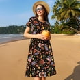 thumbnail image 4 of Rateoe BBQ Party Pattern Women’s Short Sleeve Dress – Casual Elegant Summer A-Line Dress for Everyday Wear, 4 of 6