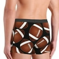 thumbnail image 4 of Kdxio Men's Boxer Briefs with Brown Football On Black Print - Comfortable and Breathable Underwear for Everyday Wear, 4 of 7