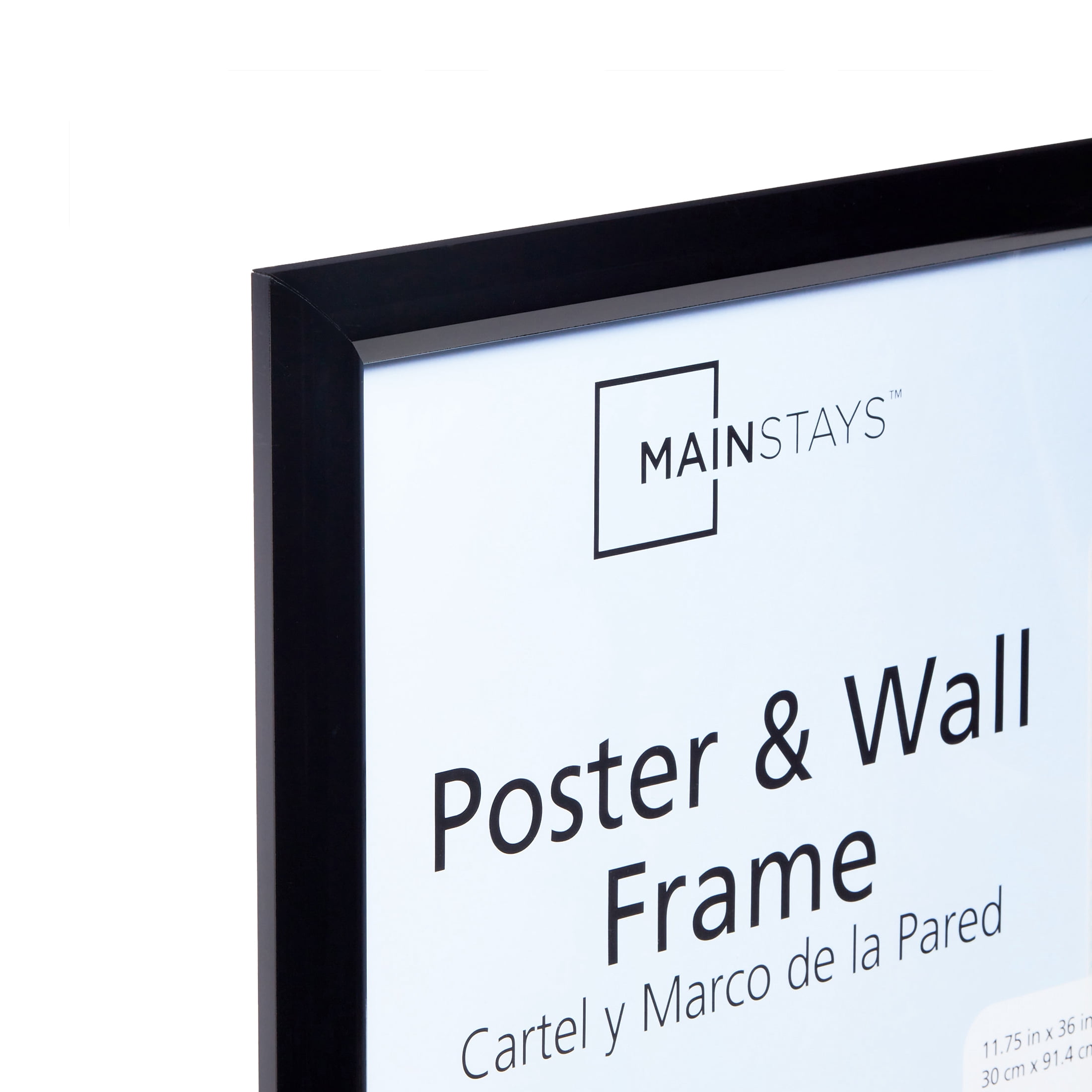 Mainstays Rounded Poster Picture Frame, Black, 11.75 x 36 in, Set of 2