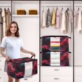 thumbnail image 6 of Foldable Clothes Storage Bags Clothes Organizer Bin with Clear Windows for Clothes Bedding Red and Black Neon Lights Swirl, 6 of 6