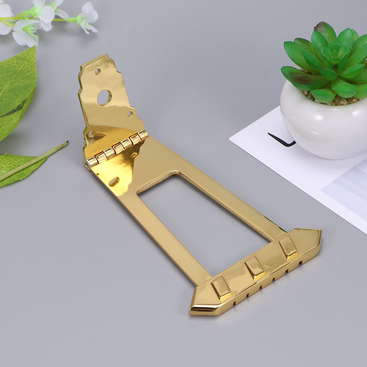 Clispeed Metal Guitar Tailpiece Set for Jazz Guitar Durable Golden Replacement with Screws