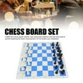 thumbnail image 3 of JUEGO DE AJEDREZ DE MESA, CUADRÍCULA BLANCA AZUL DE 95 MM REY ATRURA BOLSA DE ALMACENAMIENTO DE LA CREMALLERA PU PU DE CUERO PAD, AJEDREZ DE PLÁSTICO PARA CORTENIMENTO DIARIO, 3 of 7
