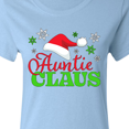 thumbnail image 4 of Inktastic Auntie Claus with Christmas Santa Hat and Snowflakes Women's T-Shirt, 4 of 5
