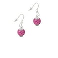 thumbnail image 2 of Silvertone Hot Pink Crystal Sparkle Spinner Heart French Earrings, 2 of 4