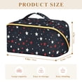 thumbnail image 4 of FORMRS Makeup Bag Travel Cosmetic Organizer for Women Fold Flat Zipper Pouch with Handle, Blue Stars Pattern, 4 of 8