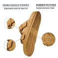 thumbnail image 4 of VICT POPU Womens Sandals Adjustable Double Buckle Strap Waterproof EVA Flat Slides，Light Brown，Sizes 6, 4 of 6