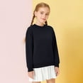 thumbnail image 2 of Mercatoo Kids Girls Cotton Sweatshirts Plain Crew Neck Long Sleeve Pullover Sweater Toddler Cute Thick Warm Lined Tops Clothes, 2 of 6