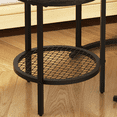 thumbnail image 3 of Nesting Round Coffee Table with Storage Basket Set of 2, Accent Pieces Modern Industrial Decor for Living Room Small Space Balcony Homes Office Black, 3 of 5