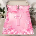 thumbnail image 2 of Feelyou Bowknot Initial T Bed Sheets, Glitter Diamond Stars King Sheets, 4-Piece, 2 of 7