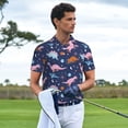 thumbnail image 5 of Balery Dinosaur Printed Men’s Short Sleeve Polo Shirt, Midweight Men's Shirt,Golf Polo shirts -3X-Large, 5 of 8