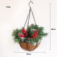 thumbnail image 2 of Cesta colgante navideña artificial, decorada, racimos de bayas, decoración navideña de colección C como se muestra, como se muestra, 2 of 5