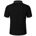 thumbnail image 3 of YLSDY Mens Casual Button Collared Shirts Collared Classic Button Basic Short Sleeve Cotton Pique Button Collared Shirt Stylish Golf Tops Black L, 3 of 5