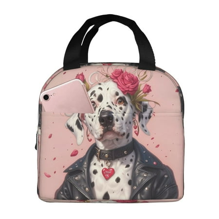 Insulated Lunch Bag for Women Men - Floral Rocker Dalmatian Leakproof Cooler Lunch Box for Women Men  Lunch Tote Bags for Work School Picnic Travel
