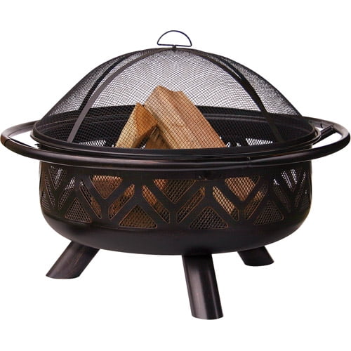 UniFlame 36" Bronze Deep Drawn Firepit with Cut Outs by UniFlame