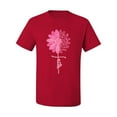 thumbnail image 2 of Wild Bobby, Faith Pink Ribbon Sunflower, Breast Cancer Awareness, Men Graphic Tee, Red, Small, 2 of 5