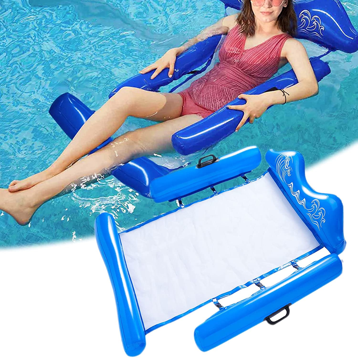 Pool Float Bed Recliner Mesh Water Mat Chair Sofa Lounger Backrest Game Lilo 