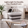 thumbnail image 2 of Collapsible Laundry Basket, 42L Foldable Pop Up Laundry Hamper with Handles, Plastic Dirty Clothes Storage Organizer for Bathroom Bedroom Dorm, Grey, 2 of 7