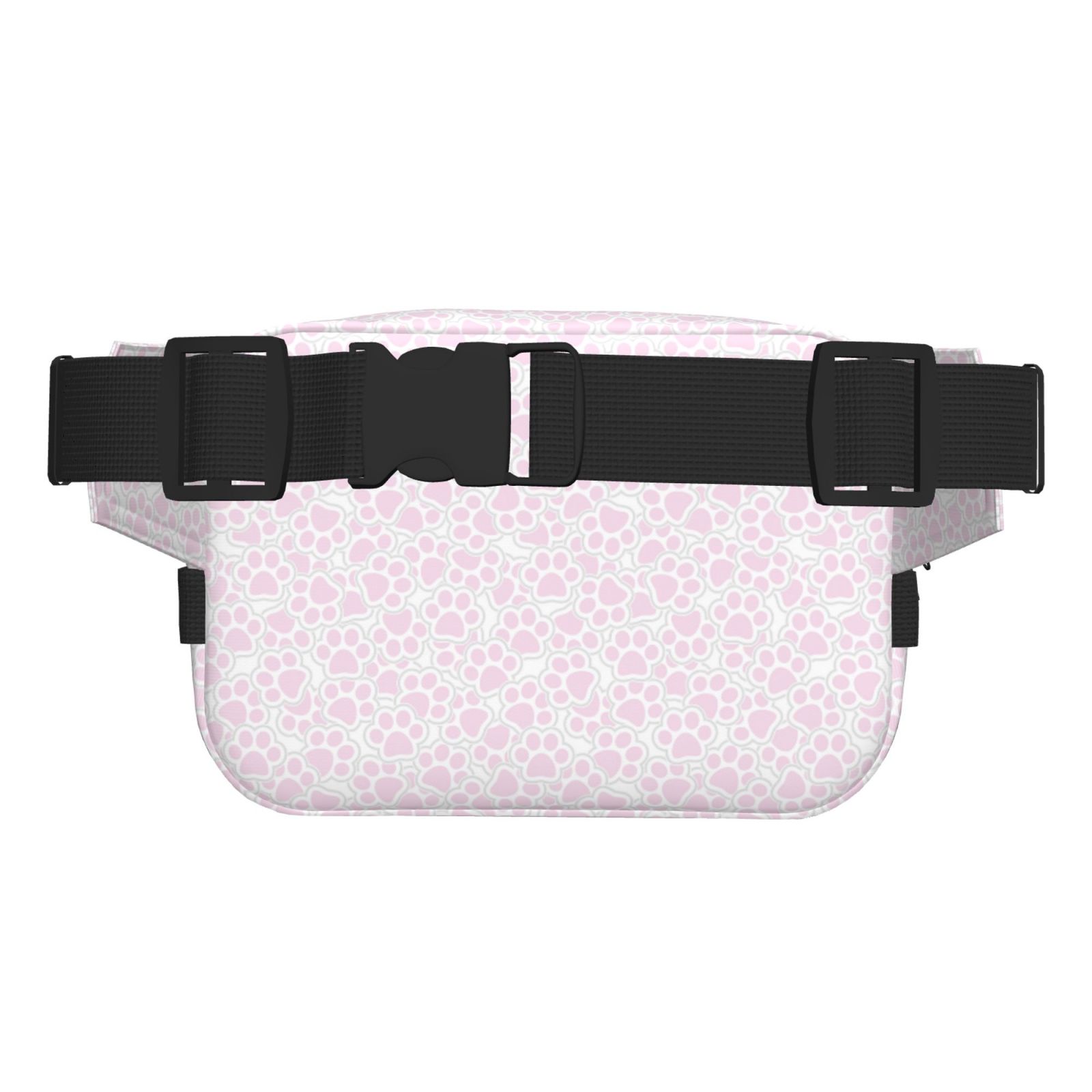 Picia Cat Paw Print Square Double-Layer Waist Bag Mini Adjustable Waist Belt Bag Exercise Running Travel Hiking