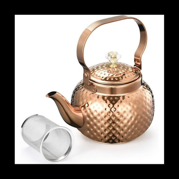 Tetera de Acero Inoxidable con Infusor de 1,2 L, Tetera con Filtro ExtraíBle para Filtrar Té U Otros TéS, Bronce