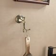 thumbnail image 3 of ABCISI Antique Brass Towel Hook, Bathroom Robe Hooks with Pattern Carving Design, Durable Wall Mounted Retro Double Hook Hanger to Hang Clothes, Bath Towel, Bag in Bedroom, Office, Dormitory, etc., 3 of 18
