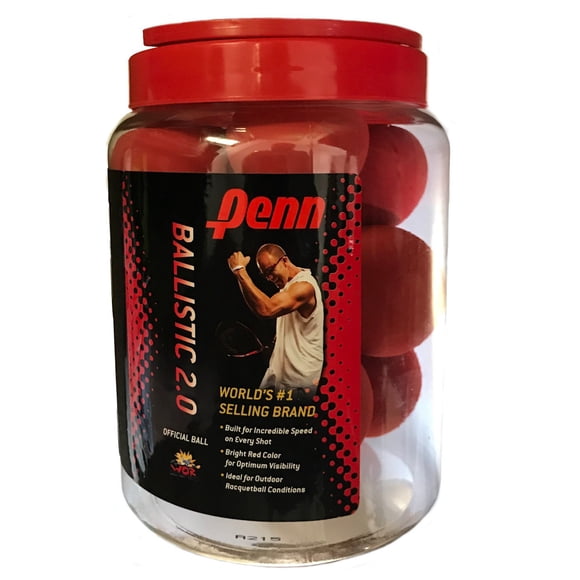 Jarra de 12 Pelotas de Racquetball Penn Ballistic 2.0 Roja
