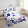 thumbnail image 3 of Feelyou Cartoon Sea Turtle Bedding Comforter Set, Kawaii Ocean Animal Twin Comforter Sets, Seashell Starfish Coral Reversible Bedding Set, Breathable Home Decor, 2pcs, 3 of 8
