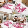 thumbnail image 5 of 4'x6' Area Rugs, Pink Ribbon Indoor Outdoor Area Rug for Living Room Bedroom, Wings Romantic Love Heart Flowers Vintage Washable Bathroom Rugs Kitchen Floor Carpet Mats Home Decor Aesthetic, 5 of 8