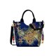 thumbnail image 1 of CHAXIN Bolso de hombro de estilo étnico para mujer, bandolera de lona con bordado de pavo real, informal, con colgante de cuentas, de gran capacidad, 1 of 8