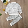 thumbnail image 2 of Toddler Kids Baby Girl Zipper Pullover Clothes Set Tops Jacket Pants Sequins Tracksuit Outfits 1-6Y, 2 of 5