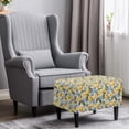 thumbnail image 2 of Xixirimido Lemon Vintage Floral Blue Pattern Ottoman Cover Rectangle Stretch Footrest Stool Cover for Storage Ottoman, Foot Stool Slipcover Protector with Nonslip Elastic Bottom, Large, 2 of 7