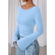 thumbnail image 3 of Camiseta PRETTYGARDEN Otoño 2025 Crop Top de Manga Campana Azul Cielo XL, 3 of 8