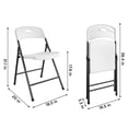 thumbnail image 6 of COSCO Solid Resin Plastic Folding Chair, Indoor/Outdoor, Double Braced, White, 4-Pack, 6 of 9