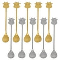 thumbnail image 1 of SHISUYAN 10Pcs Cartoon Spoons Stainless Steel Coffee Scoops Golden Silver, 1 of 8