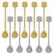 thumbnail image 1 of 10pcs Cucharas de dibujos animados Scoops de acero inoxidable Cucharas de café (dorado, plata), 1 of 5