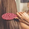 thumbnail image 3 of Red Christmas HO Pattern Hair Brush,Girls Detangling Hair Brush,Glide Through Tangles with Ease for Wet & Dry Hair,8.8"X2.8", 3 of 7