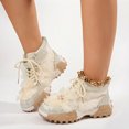 thumbnail image 3 of High Top Sneakers for Women Rhinestone Glitter Platform Shoes Fashion Non Slip Sparkly Casual Athletic Footwear Daily Party Wear White Size 6, 3 of 7