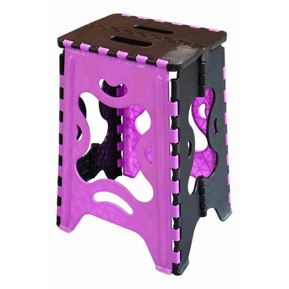 Banco Plegable Grande Portatil Plastico Soporta 120kg 1pz Acabado De La Estructura Mate Color Uva