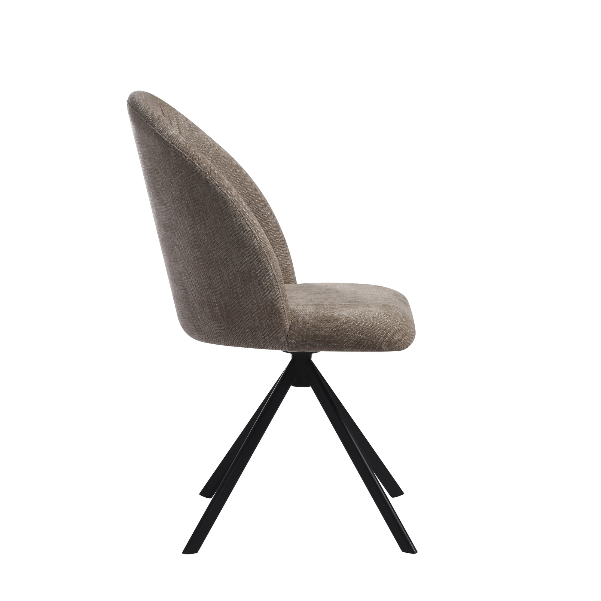 Hallie Contemporary Swivel Curved Back Almond Upholstered Dining Chair - Set of 2
