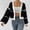 Black, variant on Qulqfy Women Short Cardigans Knitting Cropped Black Open Front Striped Cardigans Cotton Tops for Women for Teen Girls L