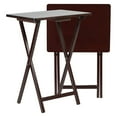 thumbnail image 3 of PJ Wood Folding TV Snack Tray Table Desk Stand, Espresso (4-Piece Set), 3 of 11